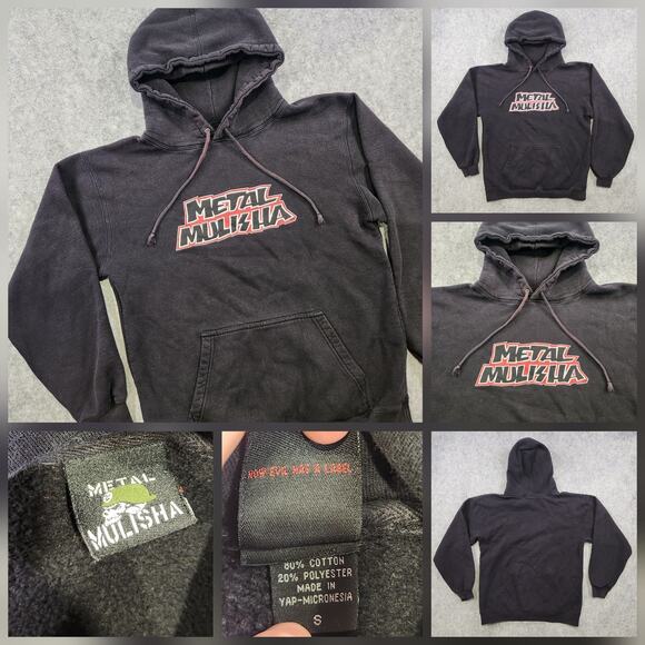Vintage Metal Mulisha Hoodie Mens Small Black Pullover Sweatshirt Graphic Logo - Picture 1 of 12
